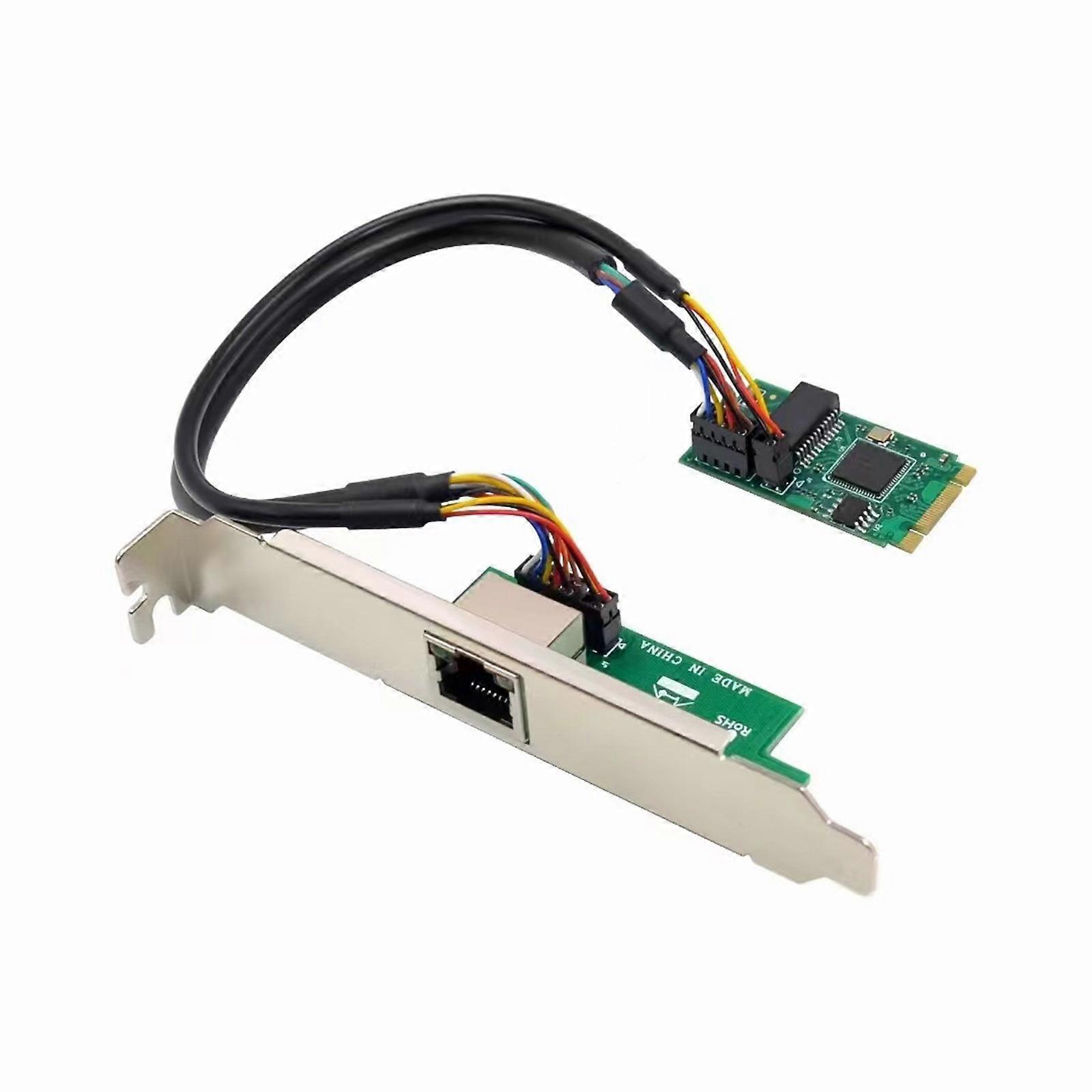 M.2 B+M Key to Gigabit Ethernet Adapter with RJ45 Ports for High Internet Efficiency 1000/100/10Mbps Fast Transfer Multicolor