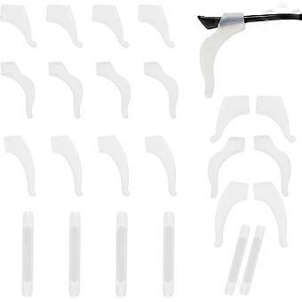 12 pares de soportes para las orejas de las gafas, cuatro estilos, soporte antideslizante de silicona para gafas, cómodo gancho para las orejas que evita que las gafas se resbalen.