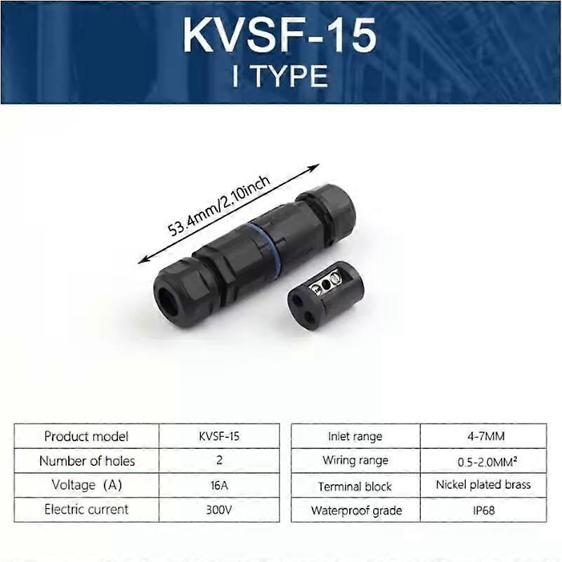 IP68 waterproof cable connector quick connection KVSF-15 2 in 2 out 2/3/4/5 pin Electrical Terminal Adapter Wire Connector