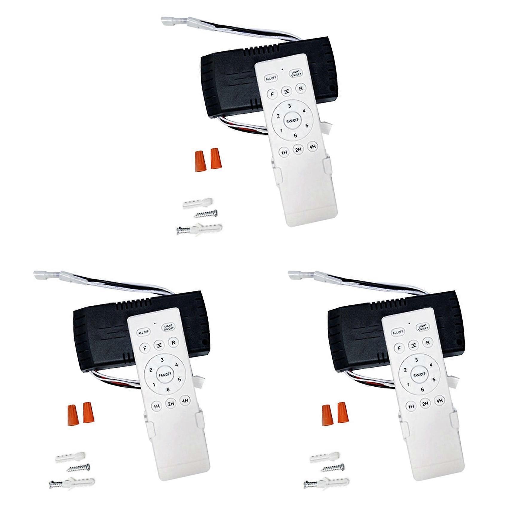 3X Universal Ceiling Fan Remote Control Kit Replacement, 6-Speed & Timing, Remote Replacement for DC Ceiling Fan Light