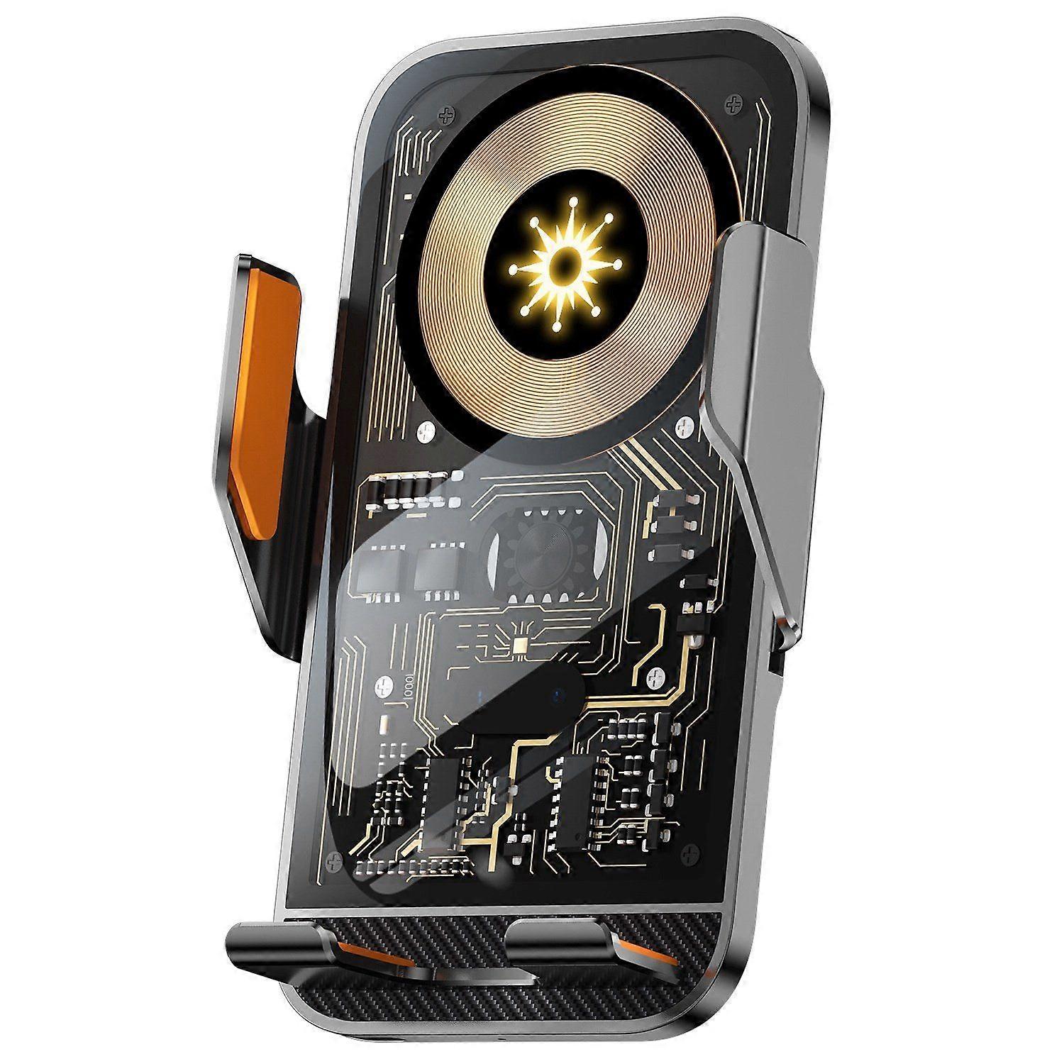 Wireless Car Phone Mount, 15W Fast Charging Car Phone Holder Auto-Clamping 360 Dgrees Rotation