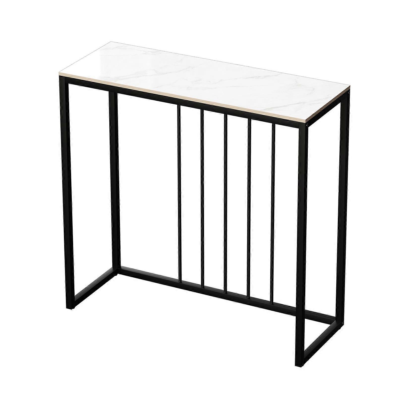 Slim Marble Console Table Narrow Hallway Entrance Table Sofa Side Table with Metal Frame
