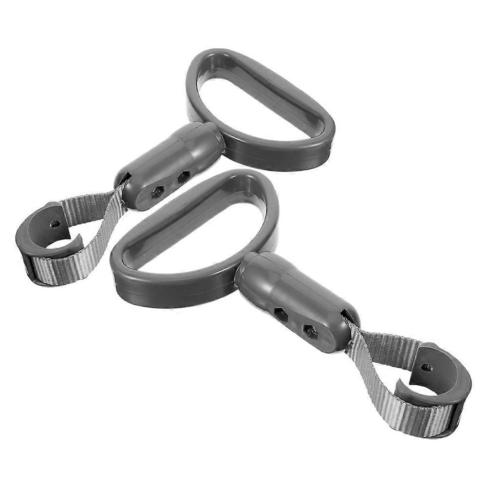Grey Semi Circle Hand Strap for Bus and Subway with Plastic Handle 2Pcs