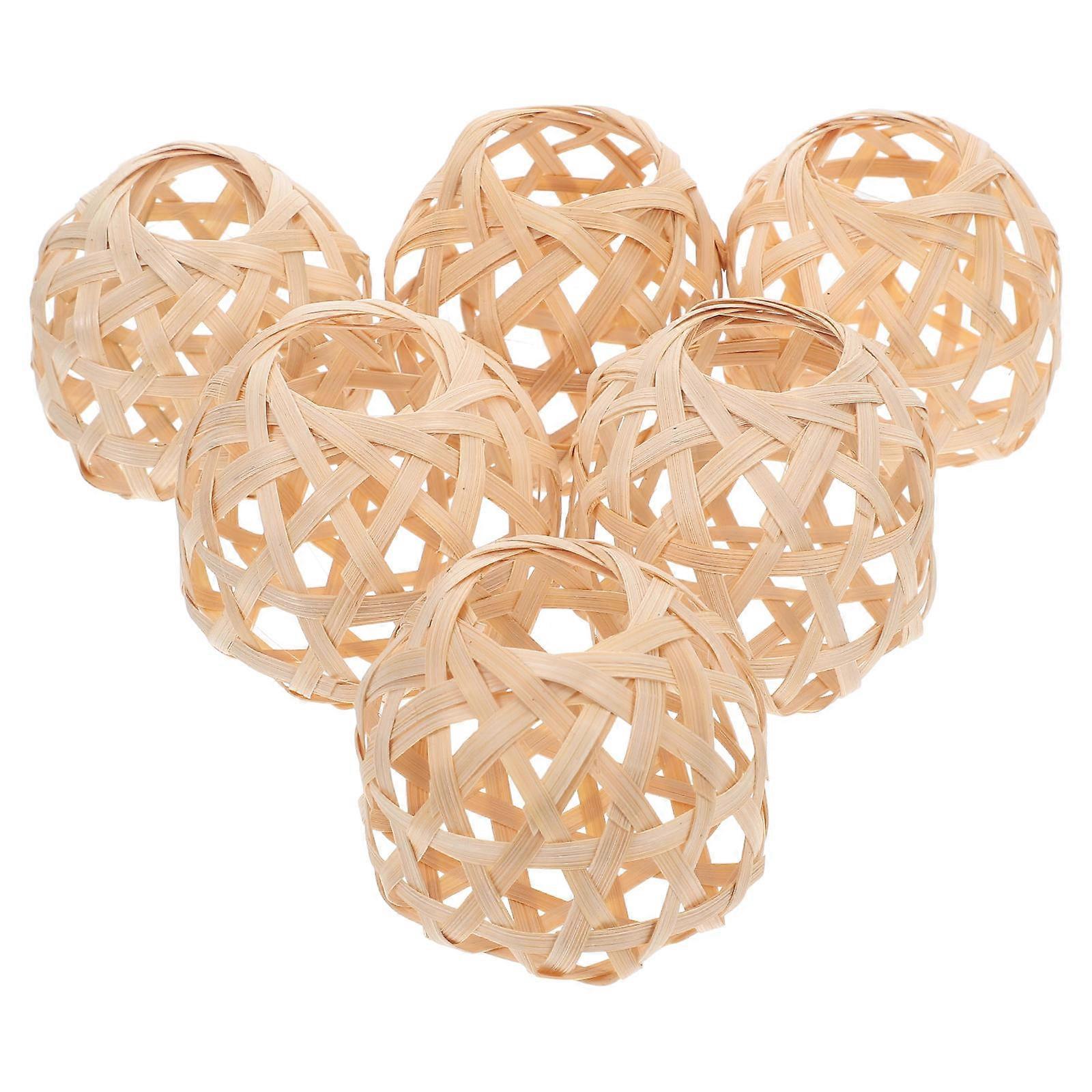 6pcs Miniature Woven Bamboo Lantern Light Shade Mini Ceiling Lampshade