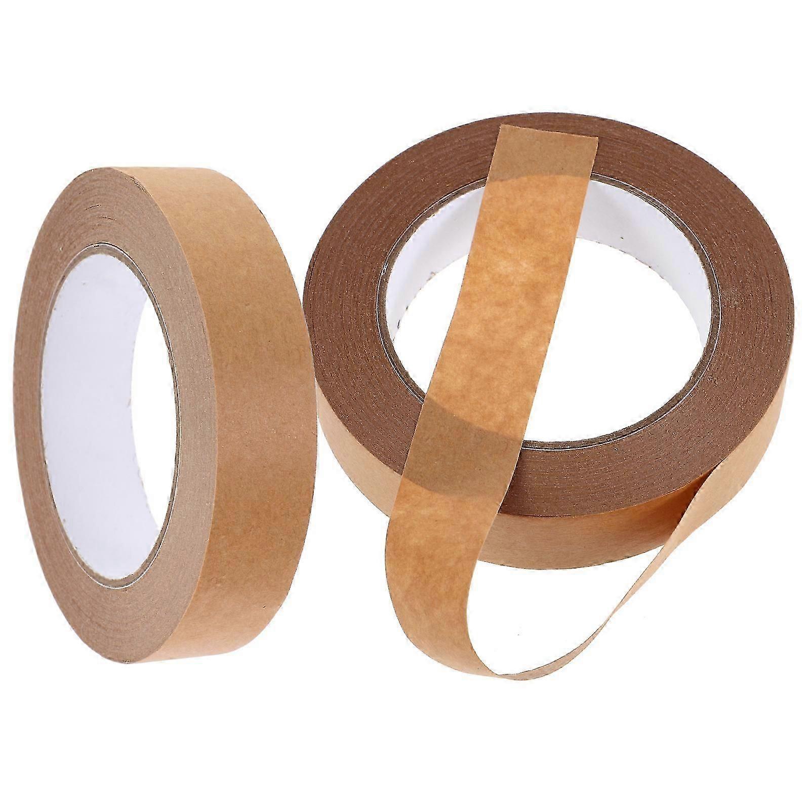 Brown Kraft Paper Tape for Packaging with Writable Surface 2Pcs for DIY Projects