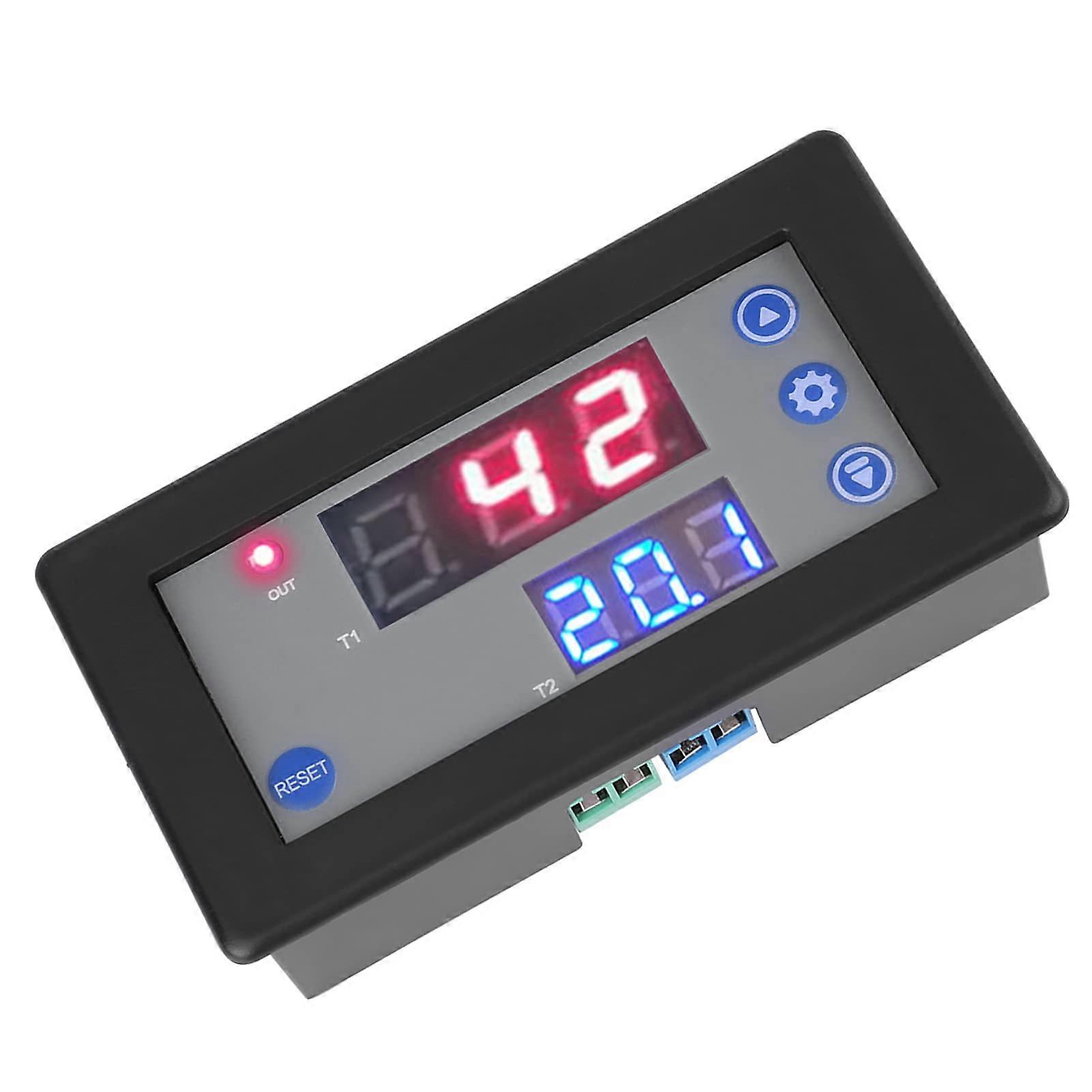 12V Timer Relay with Multiple Timing Modes, Digital Dual Display,  Power for Industrial Automation