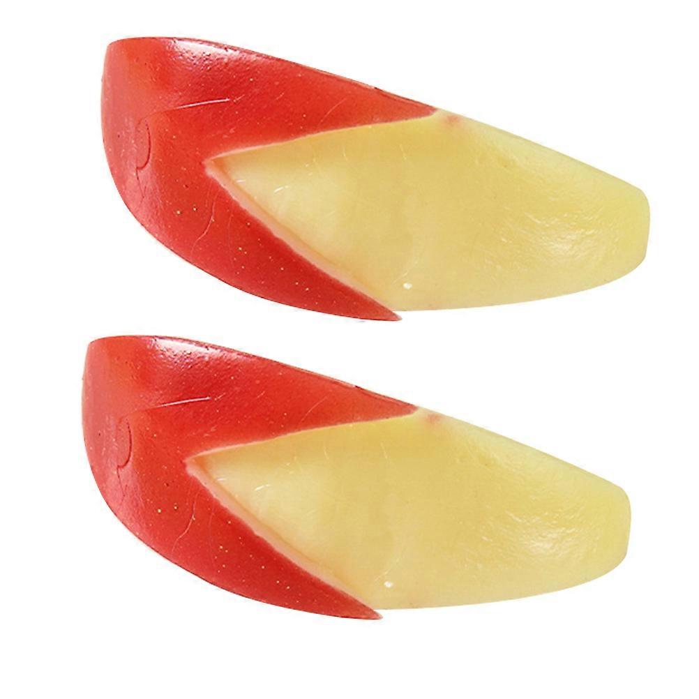 Artificial Slices for Home Decor 2Pcs Red PVC Simulation Fruit