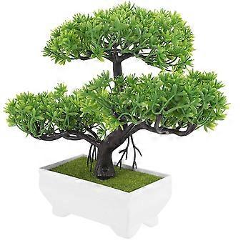 Green Artificial Pine Bonsai Tree for Decor Made of Plastic Perfect Indoor Table