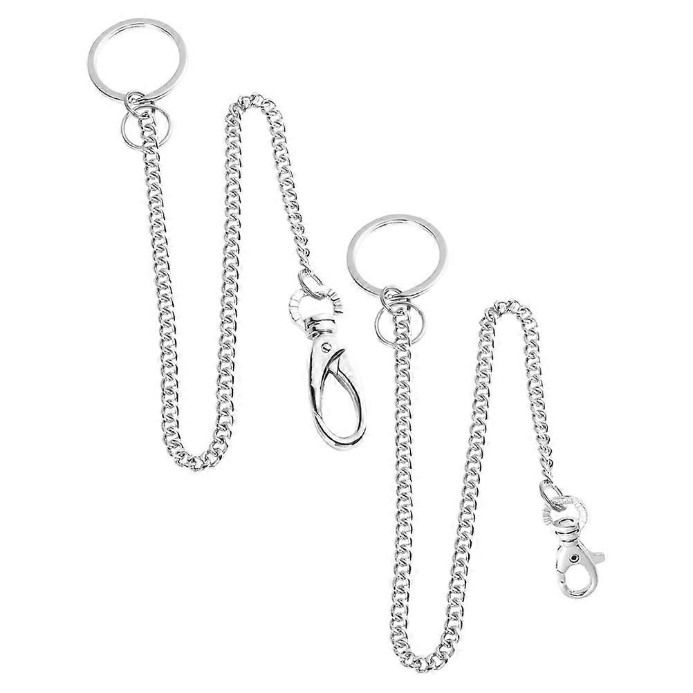 Stainless Steel Long Key Chain for Men Key Use 2Pcs Durable Belt Chain