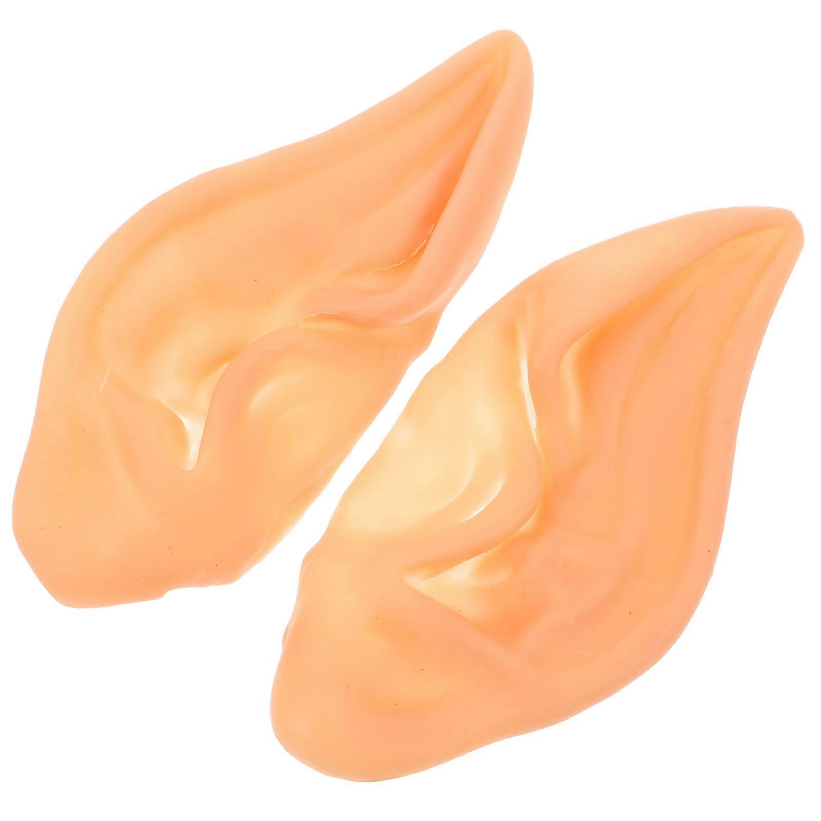 Elf Ears Soft Pointed Ears Tips for Party Dress Up 1Pair Khaki Latex