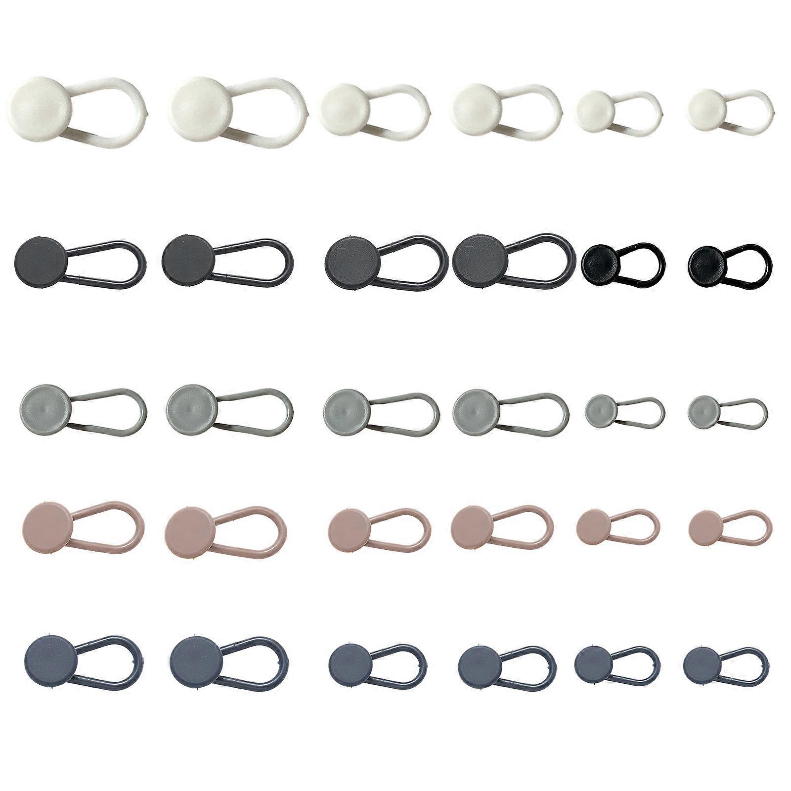 30Pcs Elastic Waistband Expander Clasp Elastic Waist Button Extender Garment Waistband  Adjuster For Jeans Pants Skirts  30 mixed models