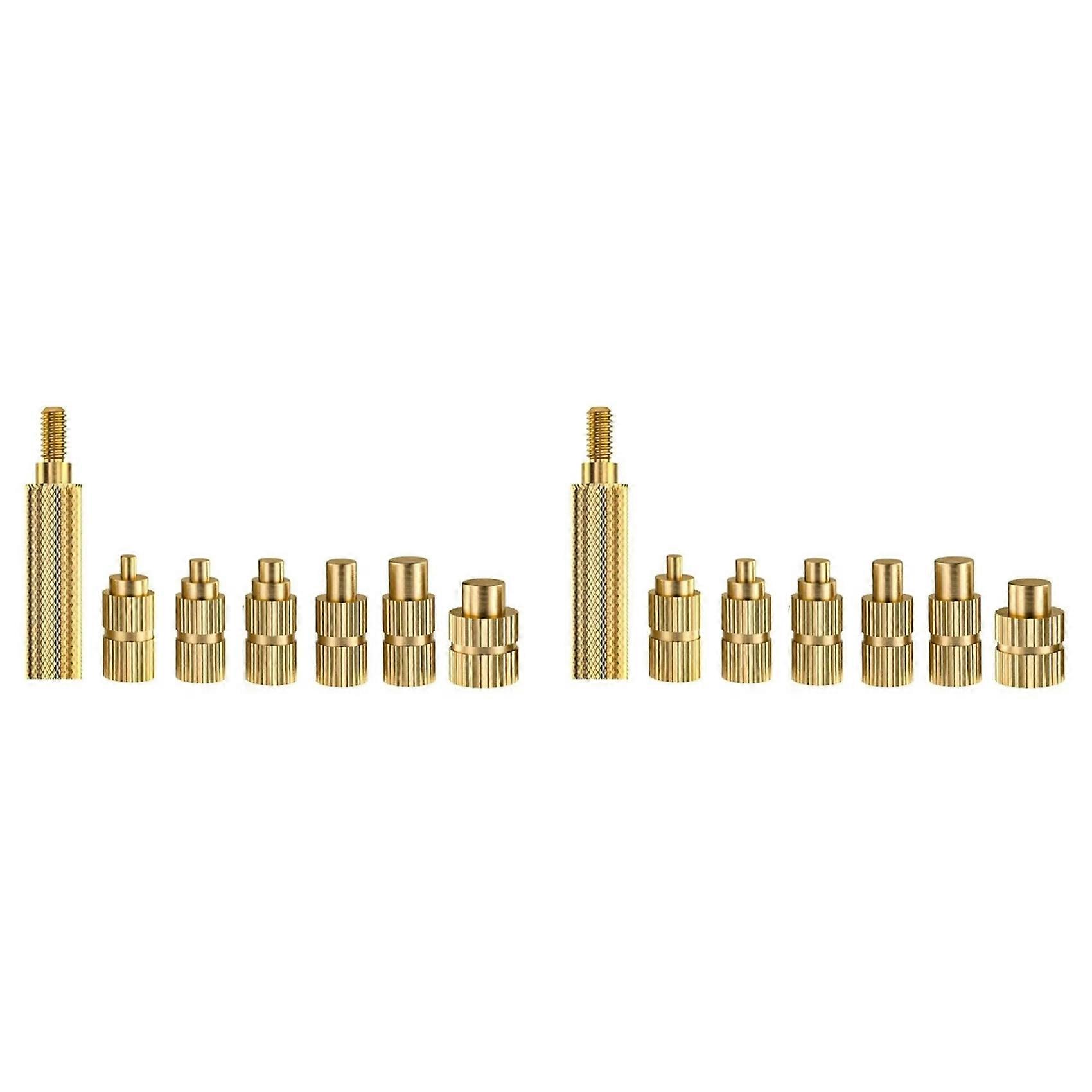 14PCS Heat Set Insert Soldering Iron Tip Head M2 M2.5 M3 M5 M6 Hot Melt Insets Nut Brass Embedded Thread Insertion Kit