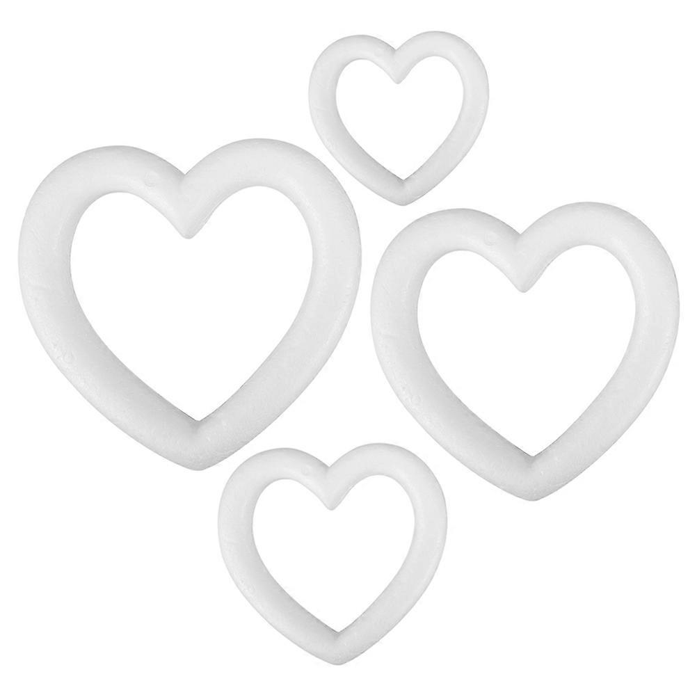 4pcs Heart Shaped Flower Foam Wreath Form for Crafts