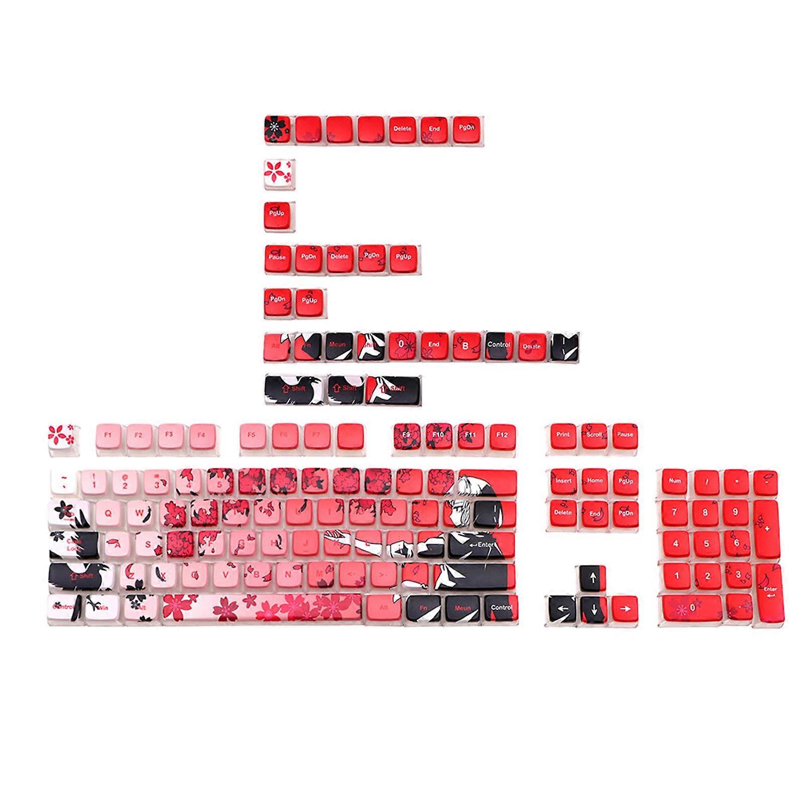 133 Key Crow Girl Keycaps Heat Sublimated For Mechanical Keyboards Comfortable Typing and Enhances Keyboard Decoration Multicolor