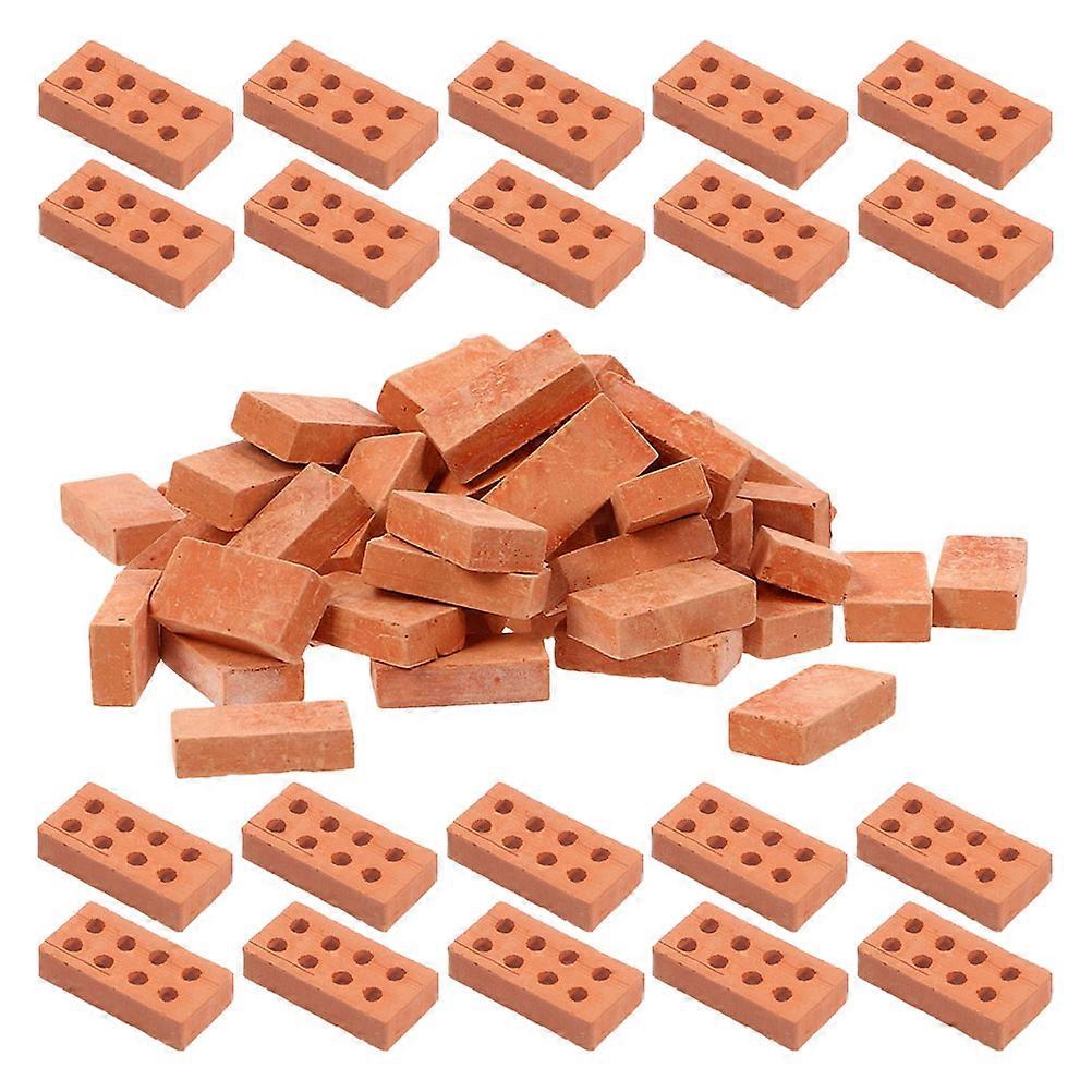 Miniature Model Pieces Simulated Bricks for DIY 100Pcs Clay Brown Set