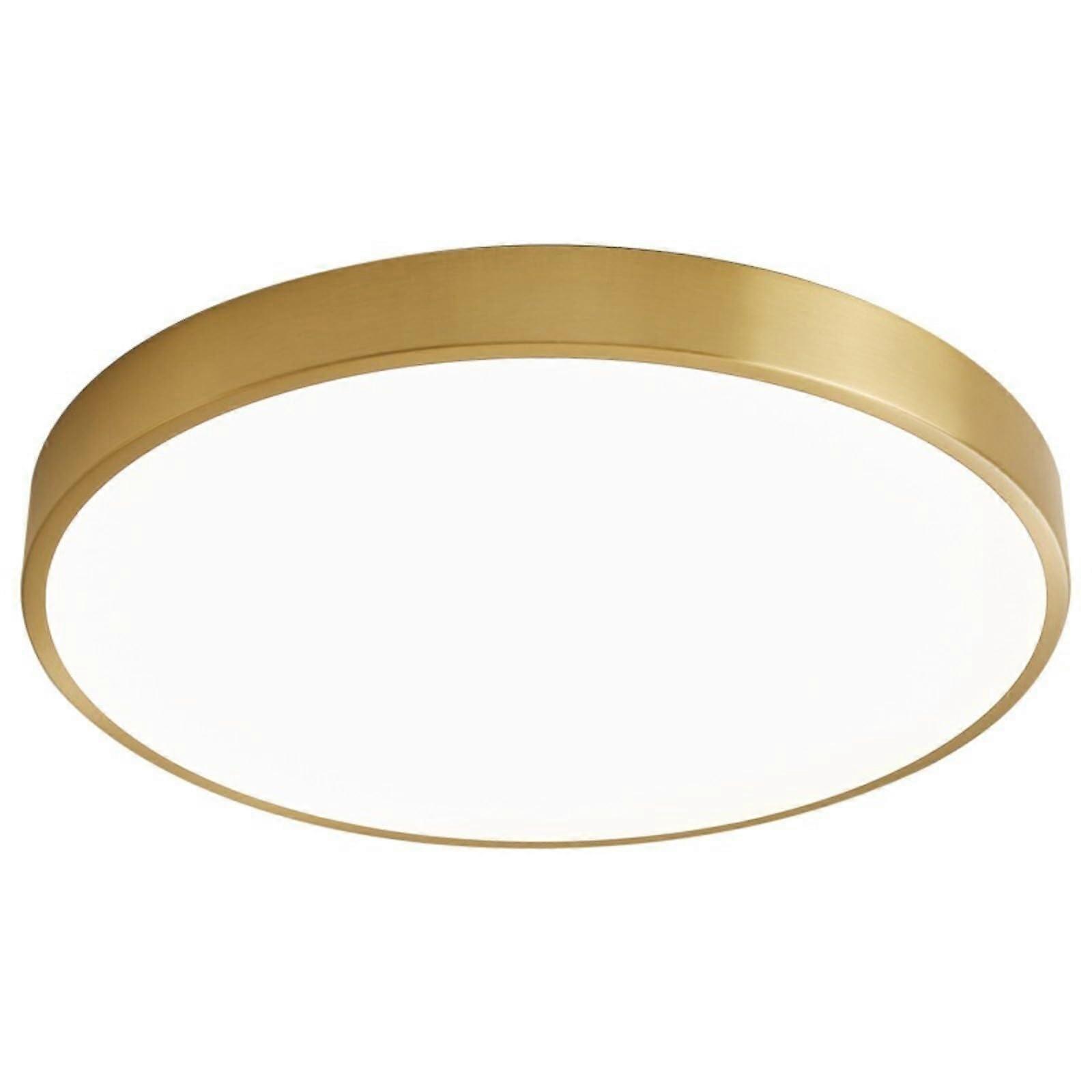 Dimmable Gold LED Flush Mount Ceiling Light, Flicker-Free, 50cm