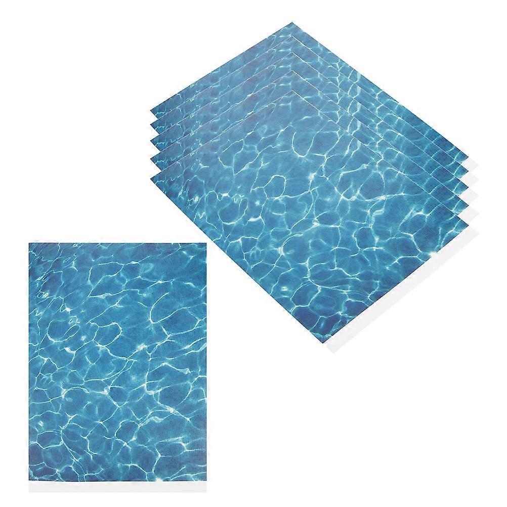 Ocean Wave Sticker Plastic for Decor 6 Sheets Removable Water Pattern Decals