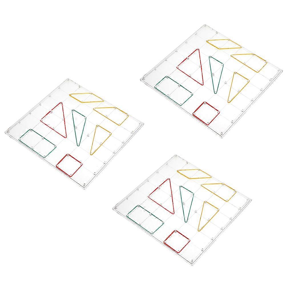 3 Sets Plastic Nail Boards Educational Toys for Kids Math and Geometry