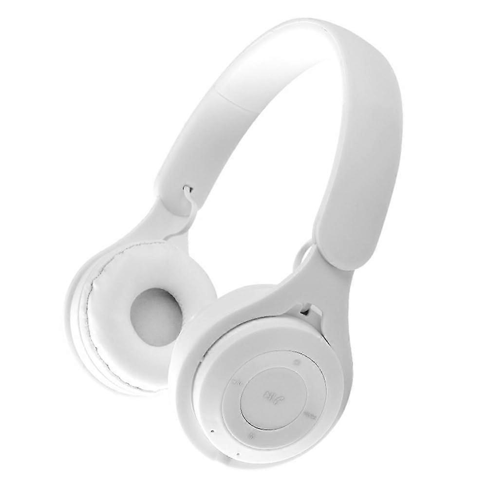 BluetoothCompatible Headphones Over Ear, Foldable Wireless Headsets, HiFi Stereo, Micro MP3 Player, White