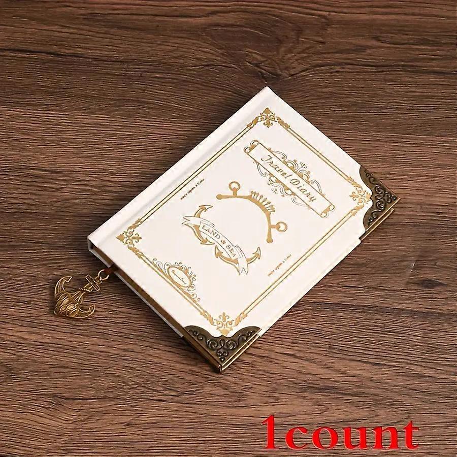 1 retro soft leather 200 pages, hollowed out cover design/ribbon bookmark/campus life/daily use/holiday gifts, handbook, record