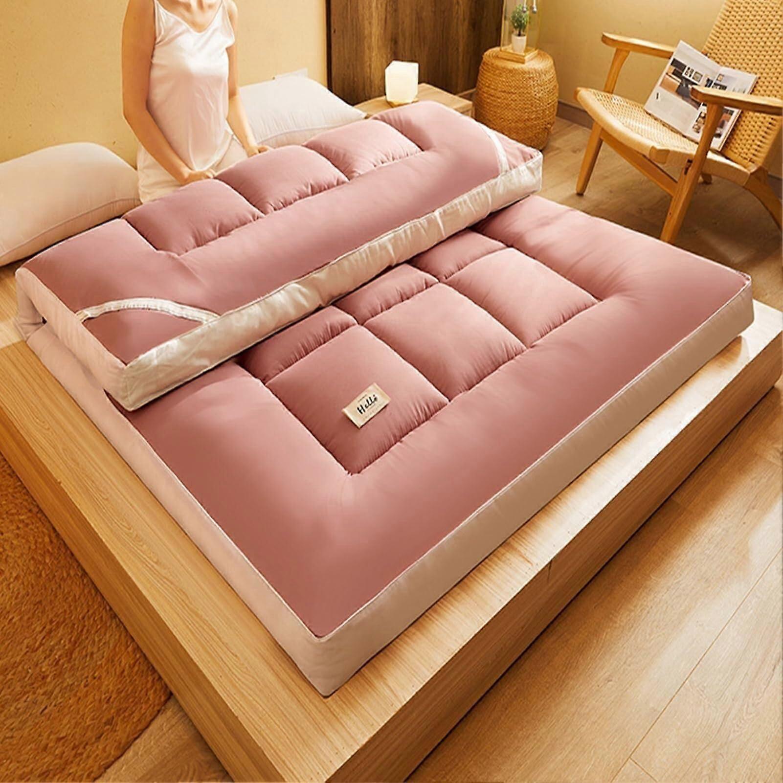 Queen Size Foldable Floor Mattress with Orthopedic Sleep Support for Guest Room or Camping