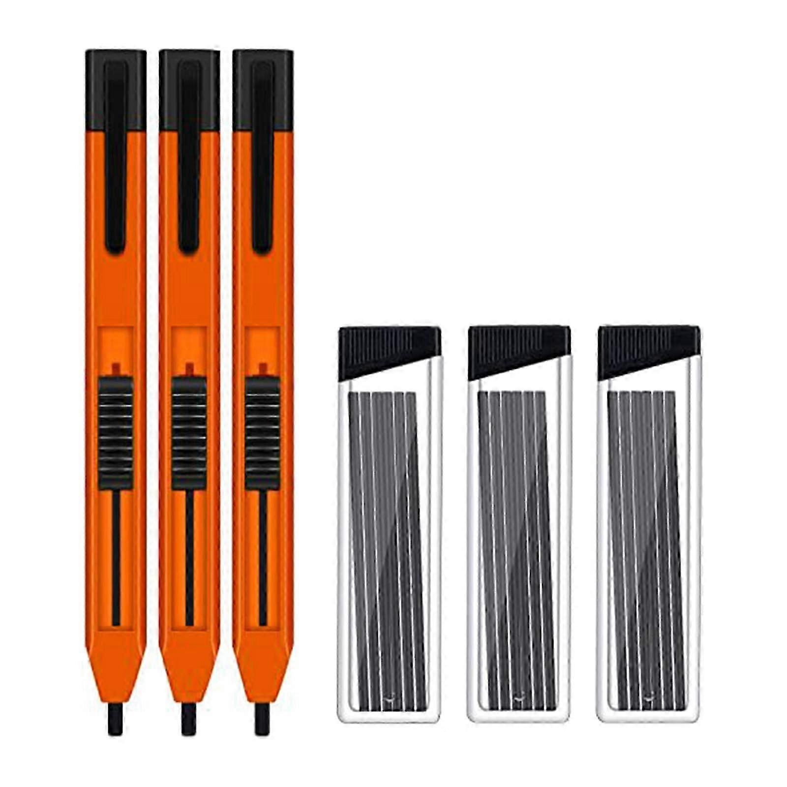 Carpenter Pencil Set Mechanical Carpenter Pencils with Refills, Automatic Pencils for Construction Woodworking Drafting Multicolor Cs fast