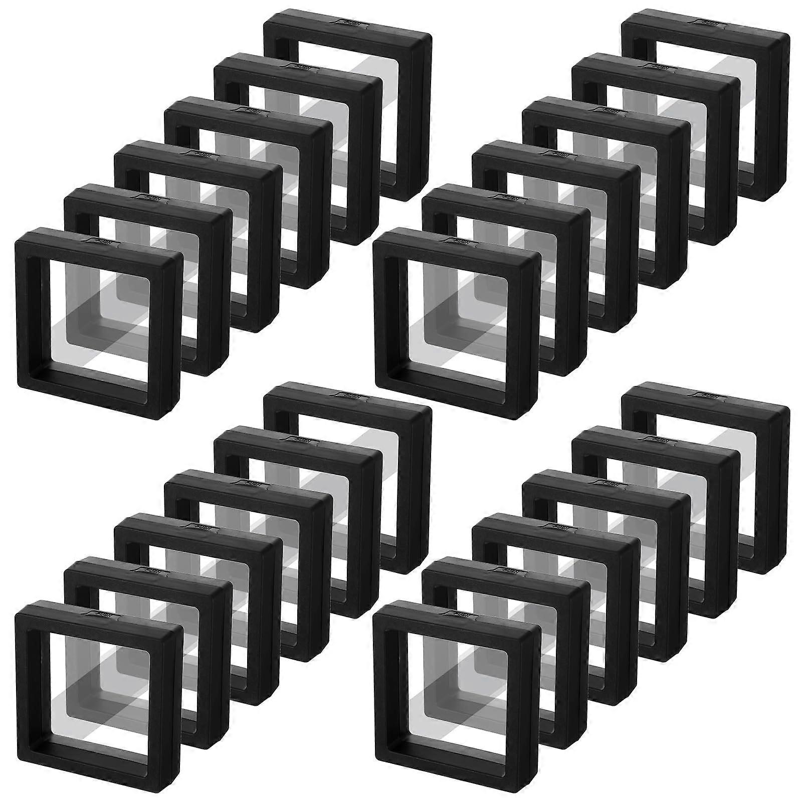 60 Pcs 3D Floating Coin Display Case 2.8x2.8in Dustproof Waterproof Holder for Coins and Jewelry