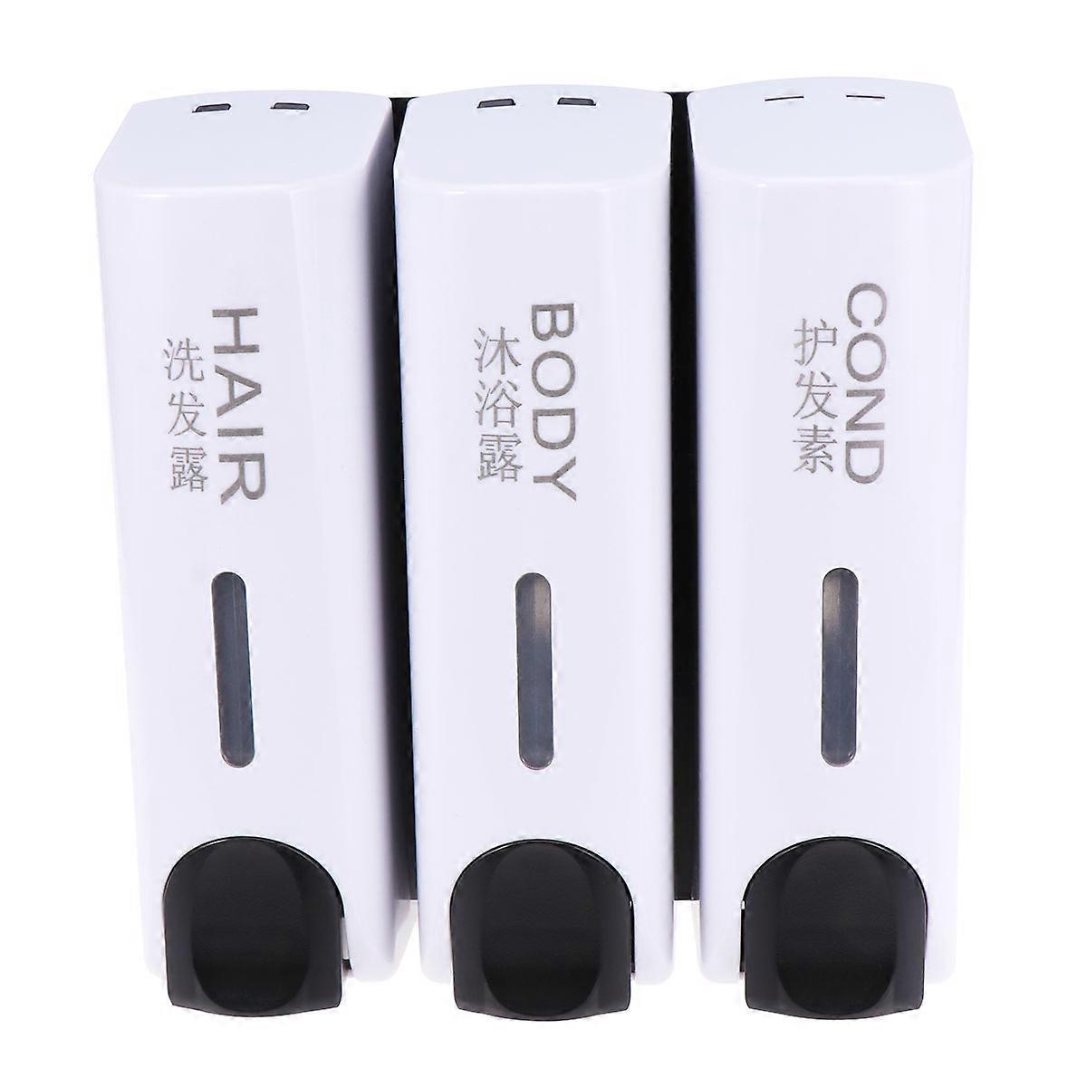 Three Chamber Soap Dispenser Liquid Container for Liquid 2Pcs White