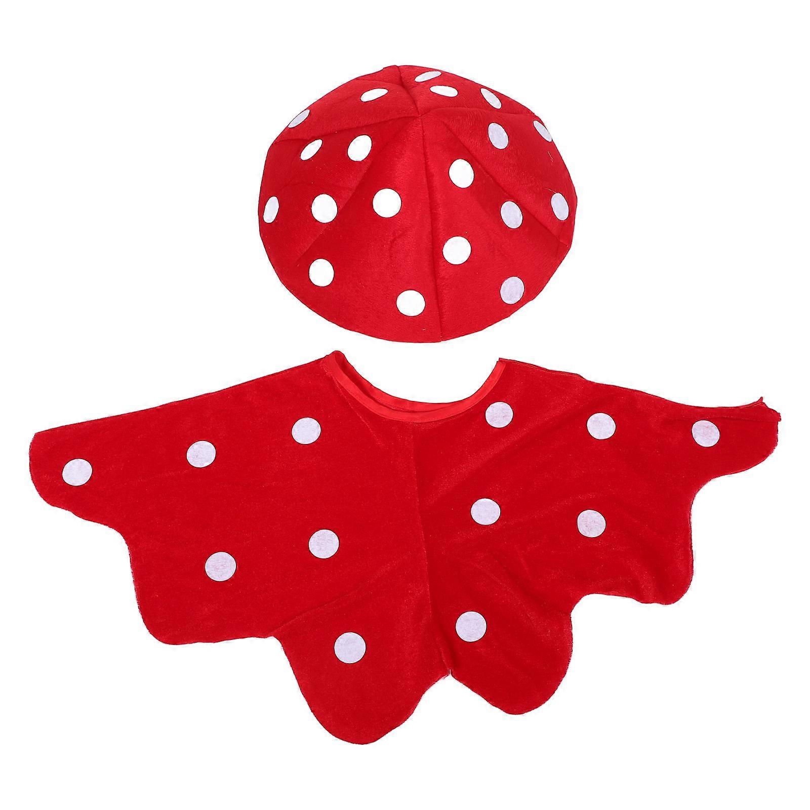 Mushroom Cap Hat for Decoration 1 Piece Plush Spotted Design