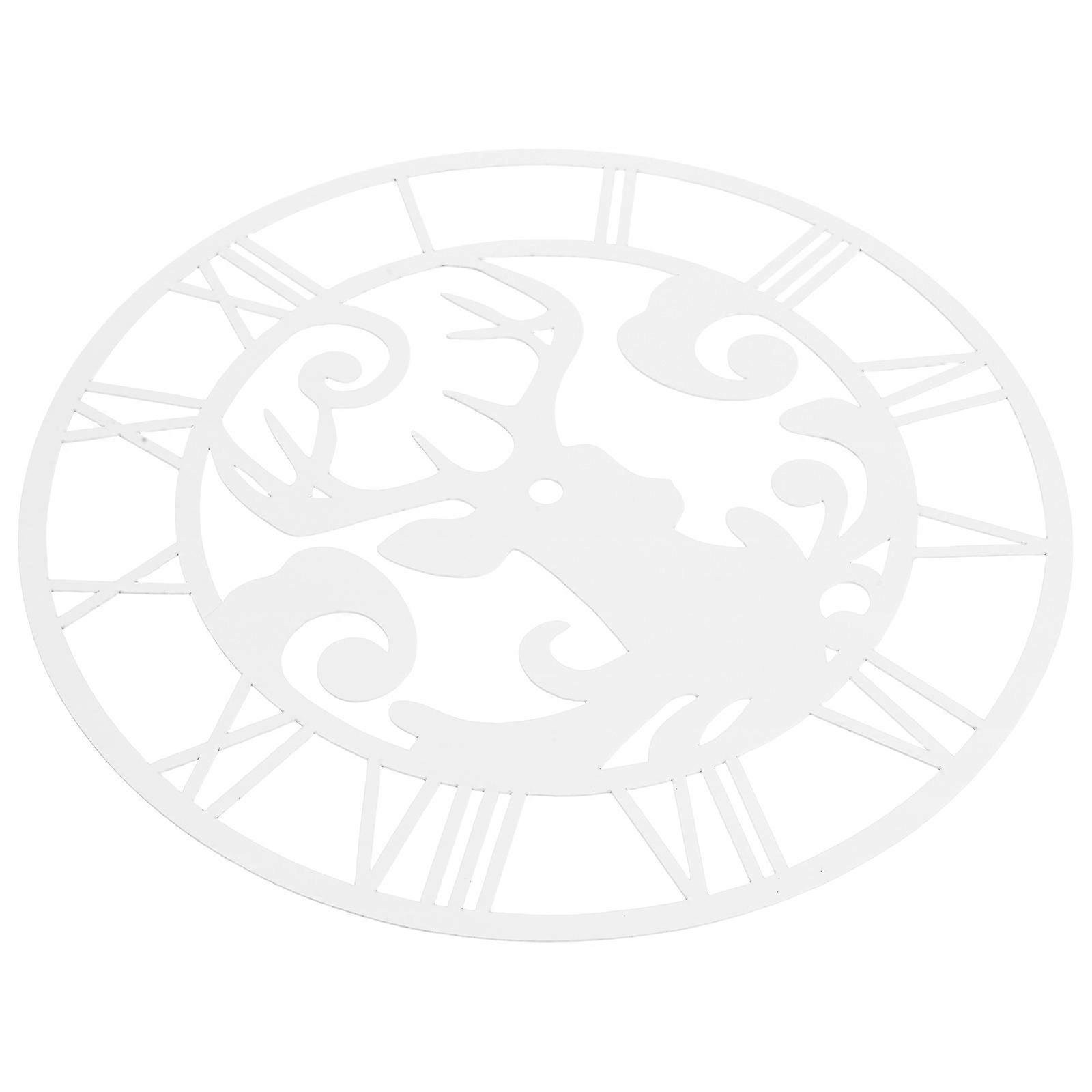 White Acrylic Reindeer Wall Sticker for Round Mirror Clock