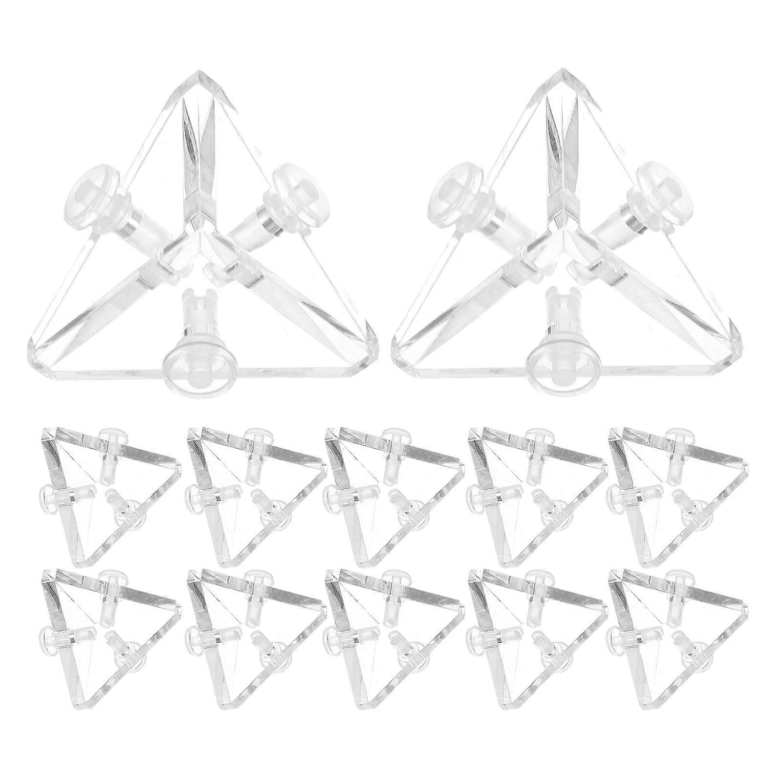 Acrylic Triangle Connector for Transparent Display Cabinet Secure 12Pcs Set