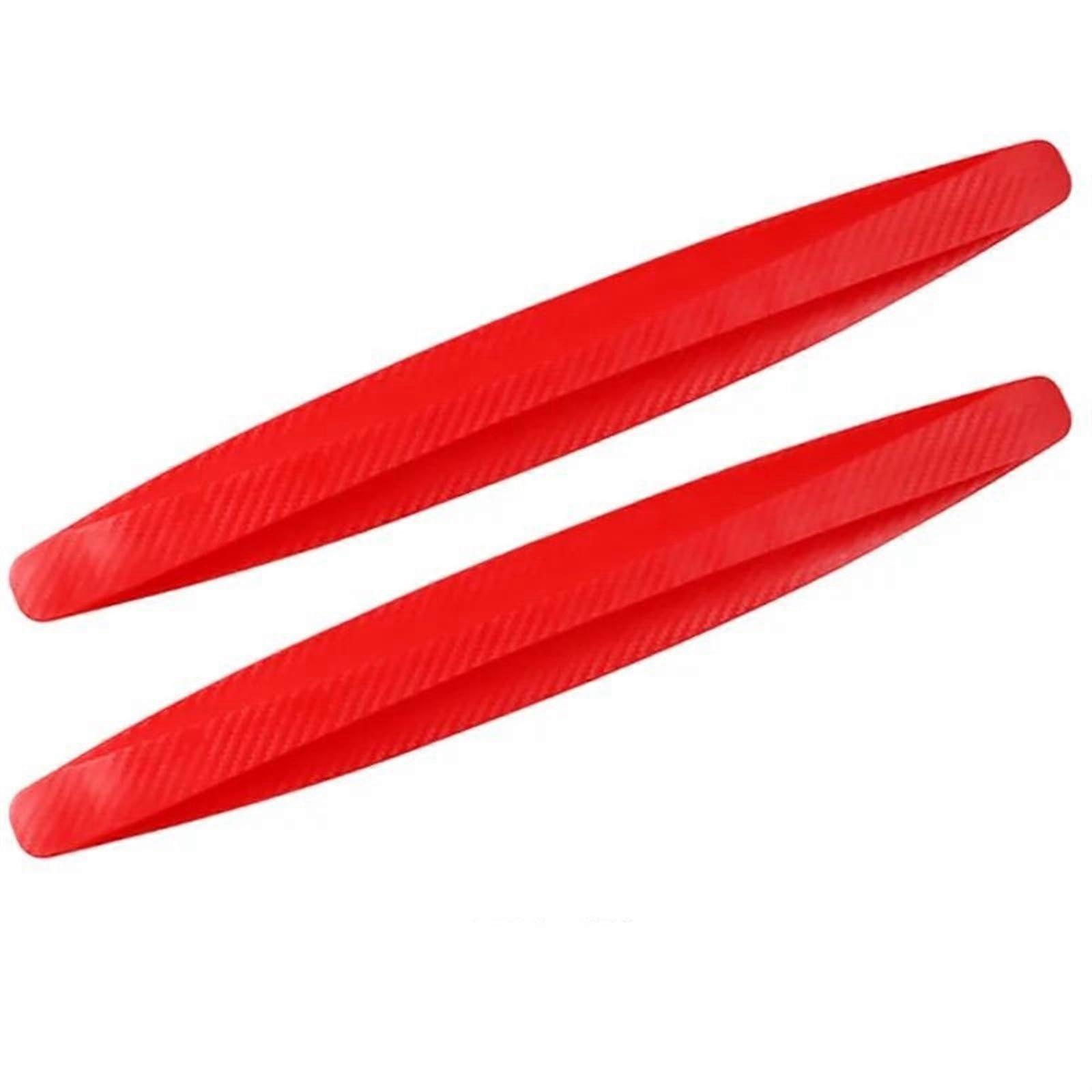 2PC Universal Car Front and Rear Bumper Protector AntiCollision Rubber Guard Strip Red