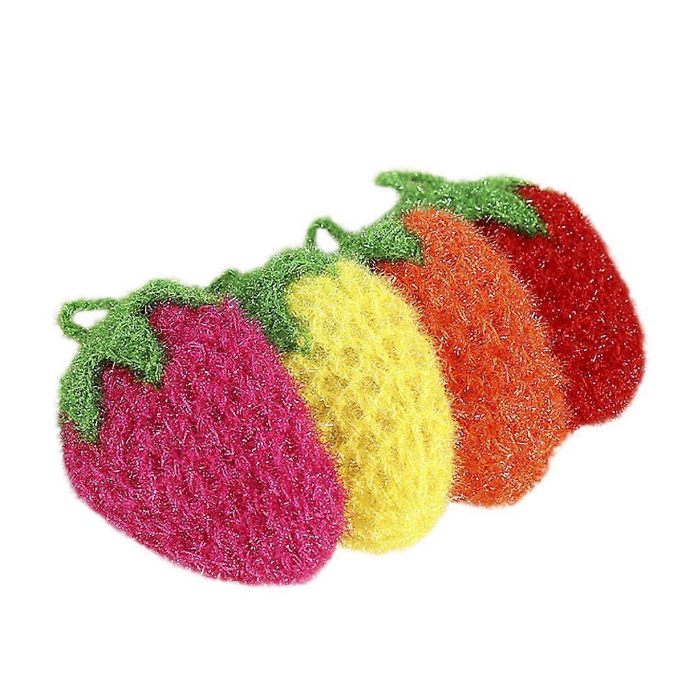 Dish Towel 4Pcs Creative Strawberry Cleaning Cloth for Home Kitchen