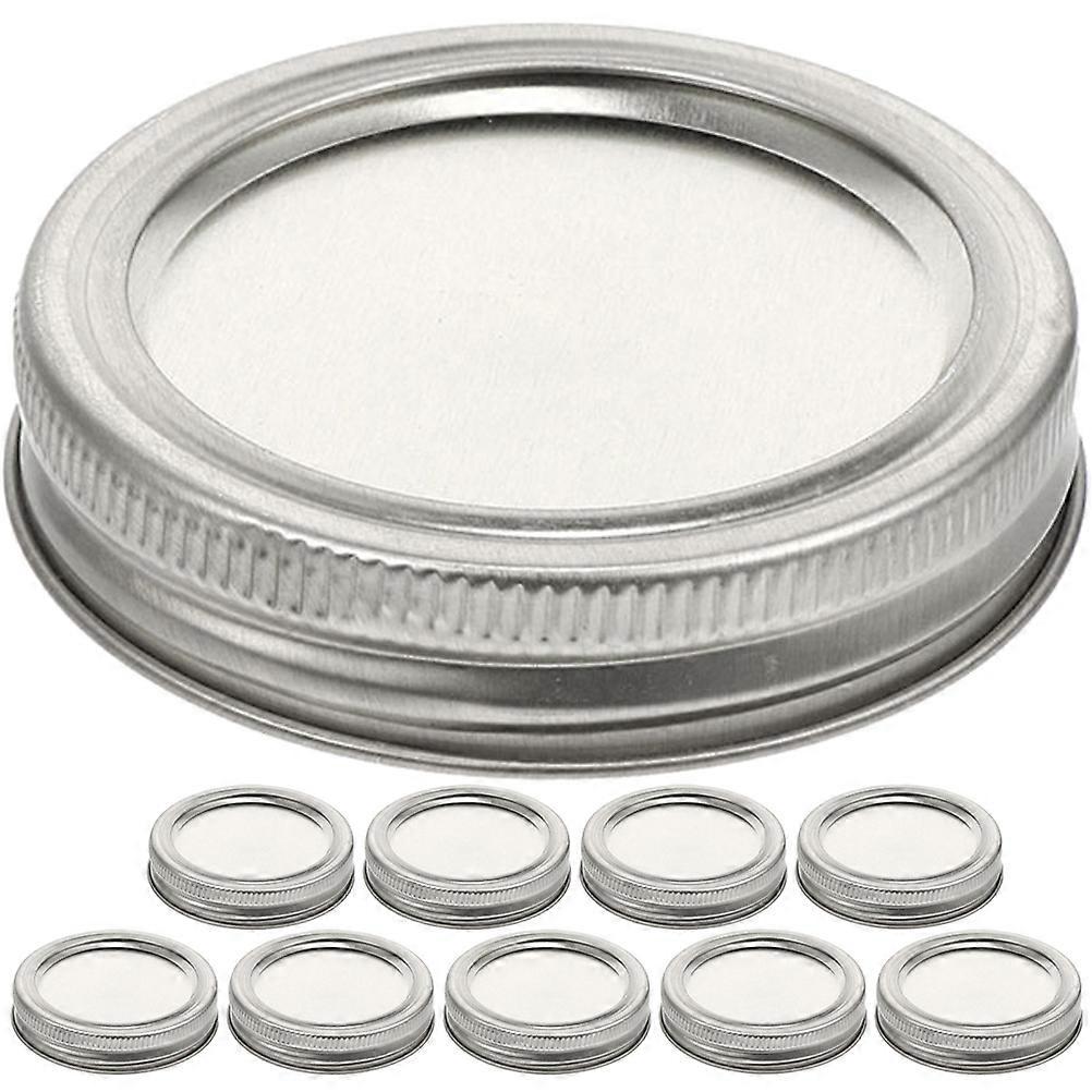 Leakproof Jar Covers for Sealing 10Pcs Professional Silver Jar Lids