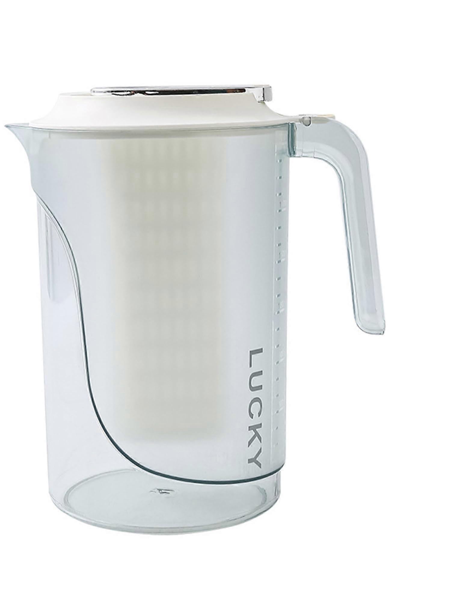 Plastic Water Pitcher 2200ml Large Capacity Jug with Filter Screen for Hot and Cold Drinks White