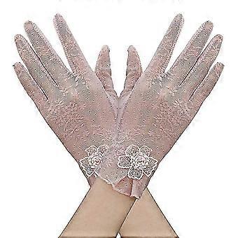 Floral Lace Gloves For Wedding Opera Party Flapper Lace Gloves Stretchy Adult Sizewomen's Spring And Summer Thin Touch Screen Gloves Sunscreen Gloves
