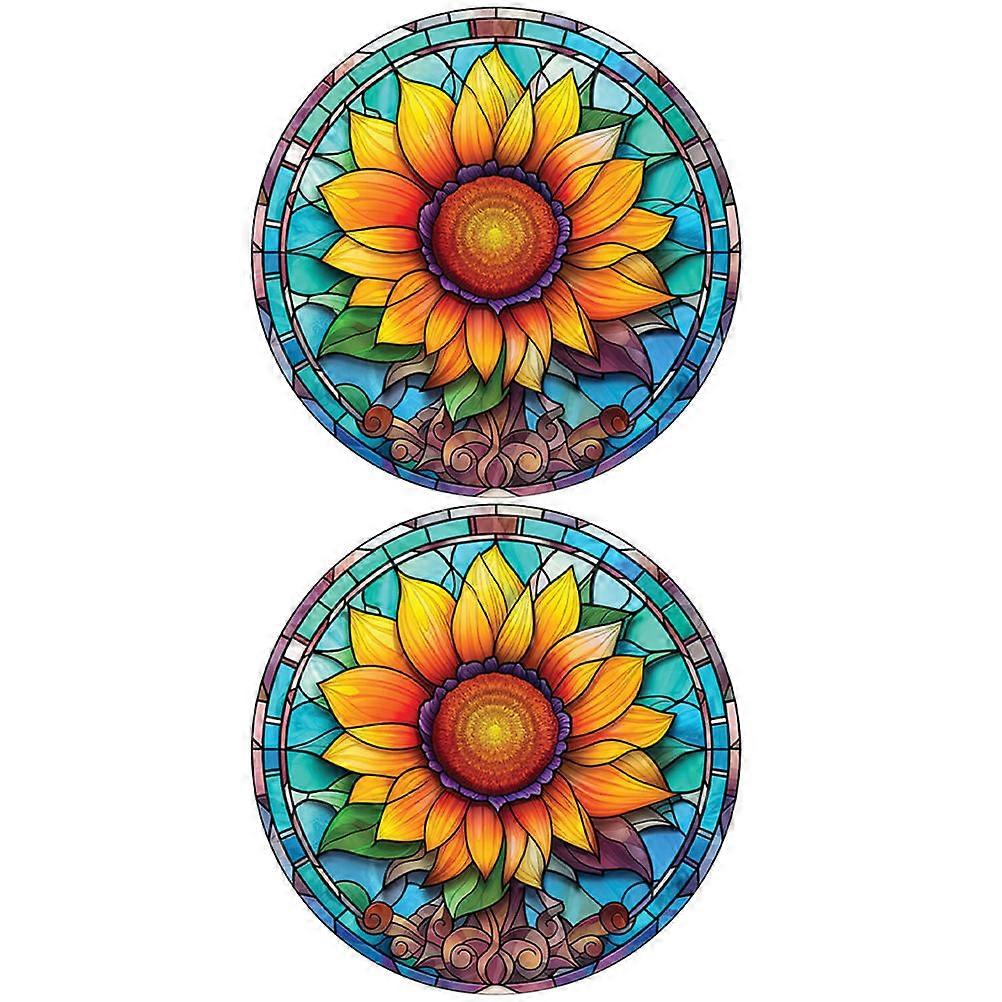 8Pcs Sunflower Removable Window Decals for Anti-Collision Protection
