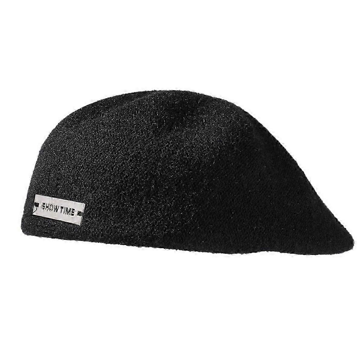 Women's Reversible Knitted Beret Hat, Adjustable Newsboy Cap