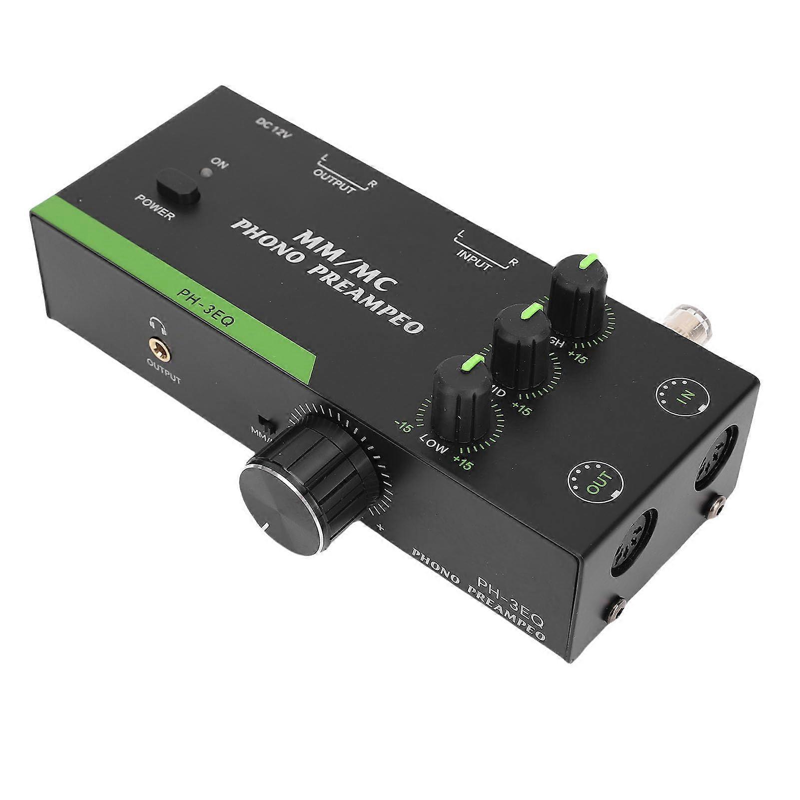 MM MC Phono Preamp with Adjustable ThreeBand EQ and Balanced 5Pin XLR for Turntable