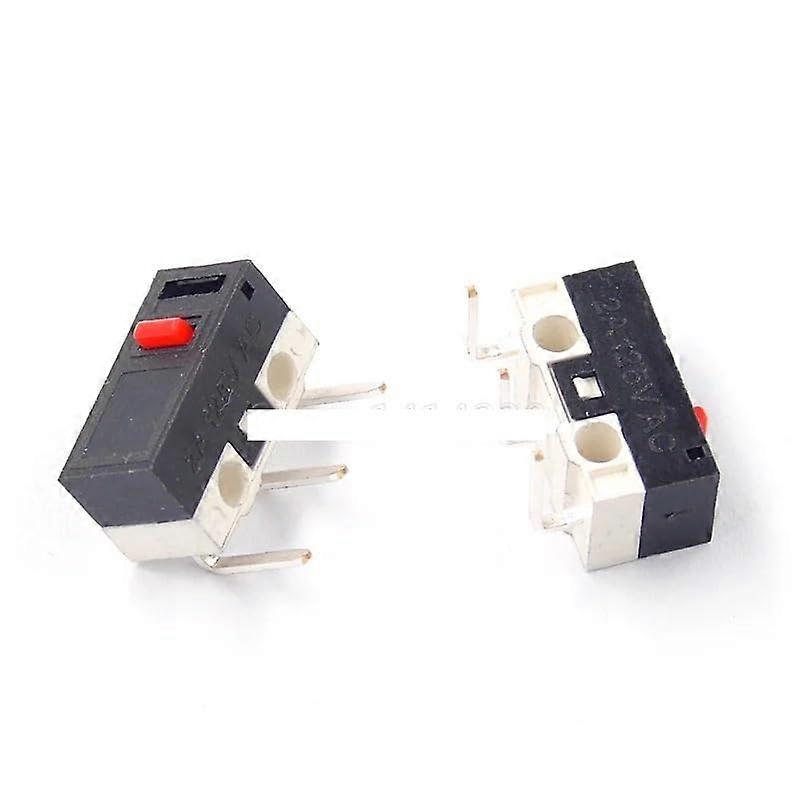 10PCS Micro Switch 90 Degree Bent Pins 1A 125V Compact 3Pin Push Button for Mouse