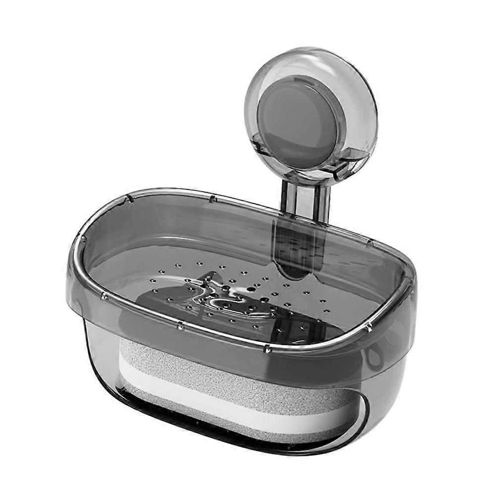 Wall Mounted Soap Dish with Drain Suction Cup Bathroom Accessories Removable Holder NoDrill