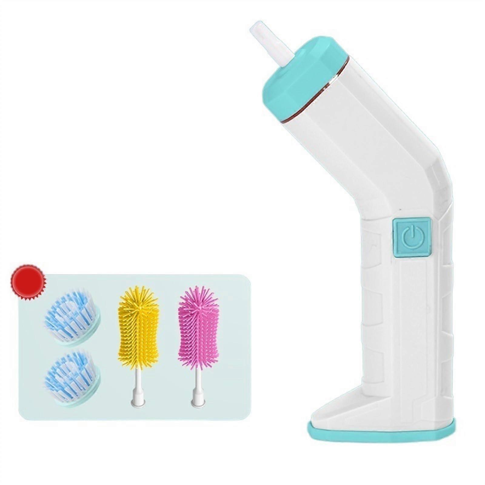 Electric Shoe Polisher, Wireless Rechargeable Handheld Brush with 4 Replaceable Heads (White)