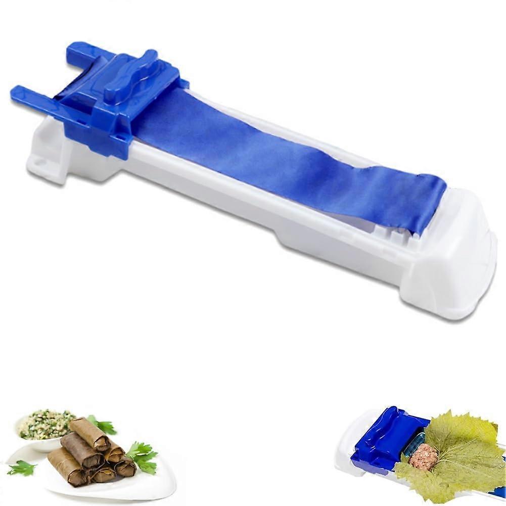 Sushi Roller Machine for Easy Sushi, Dolma and Spring Roll Making, Vegetable Meat Rolling Tool Blue