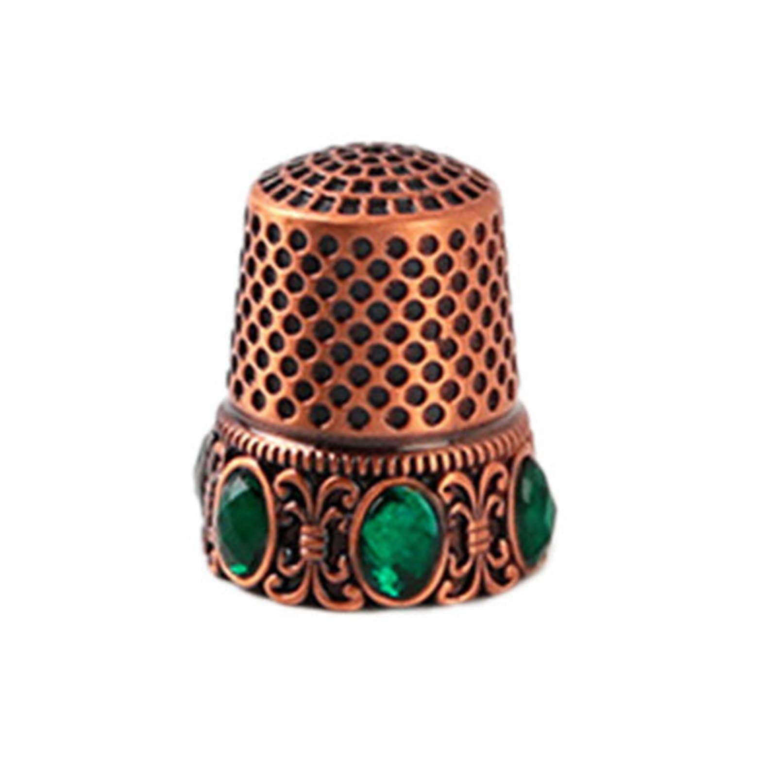 Vintage Needle Case and Metal Sewing Thimble Ring Set, Elegant Durable Organizer for Sewing