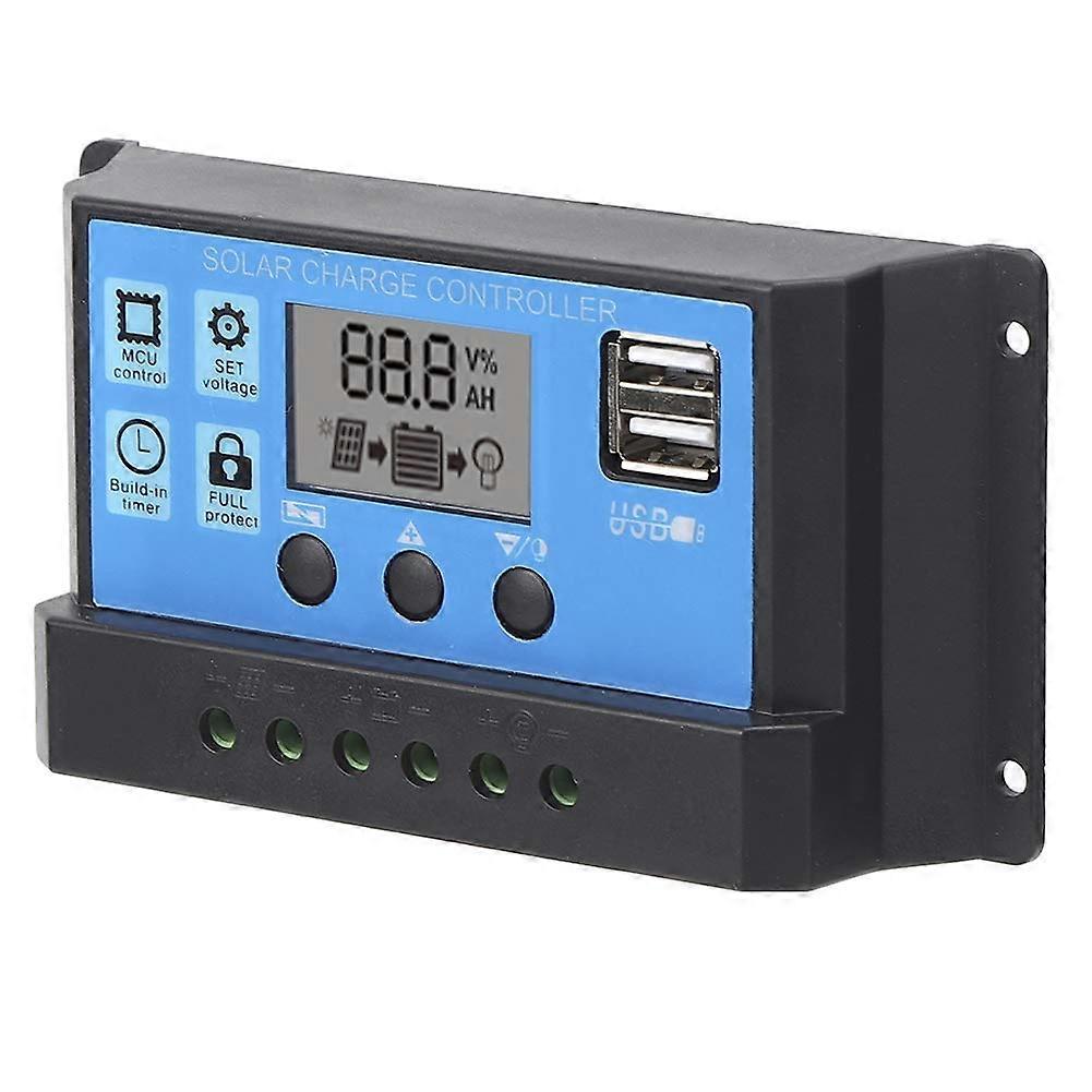 20A Solar Charge Controller with LCD Display, Dual USB, 12V/24V PWM Regulator for OffGrid Systems