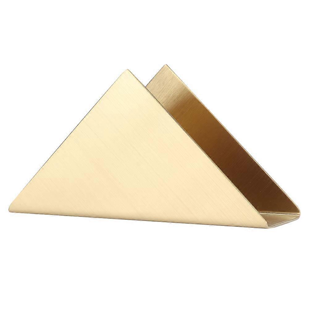 Gold Stainless Steel Napkin Holder with Stable Triangular Design for Home Office Table Decor