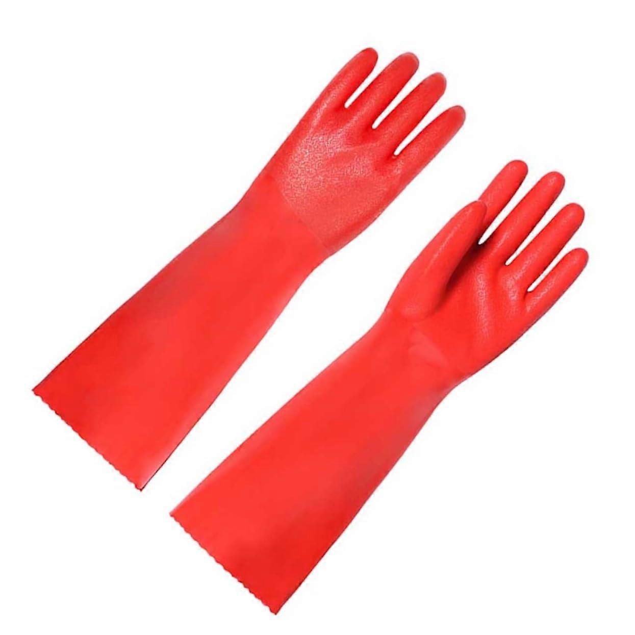 Dishwashing Gloves Thick NonSlip Waterproof Reusable LongCuff Kitchen Cleaning Gloves