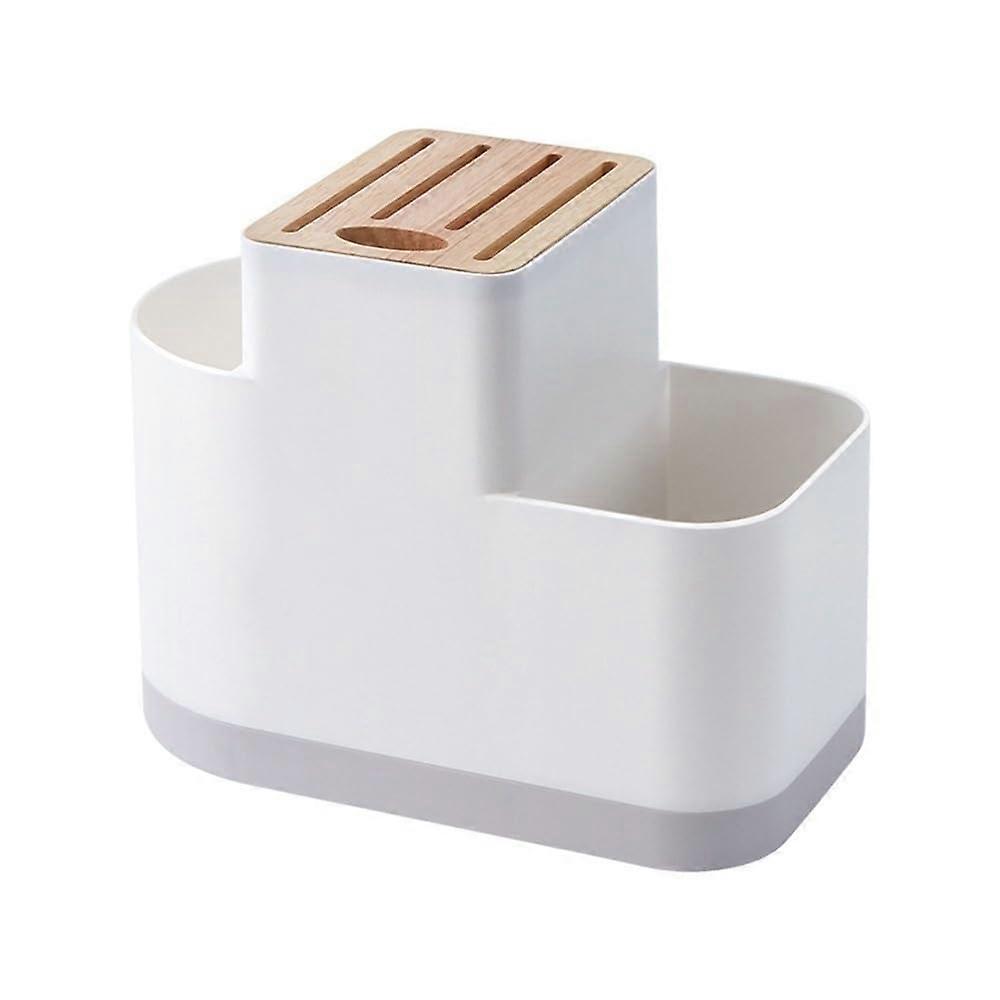 Kitchen Utensil Holder with Knife Block, MultiSection Organizer with Drain Base and EasyClean Design