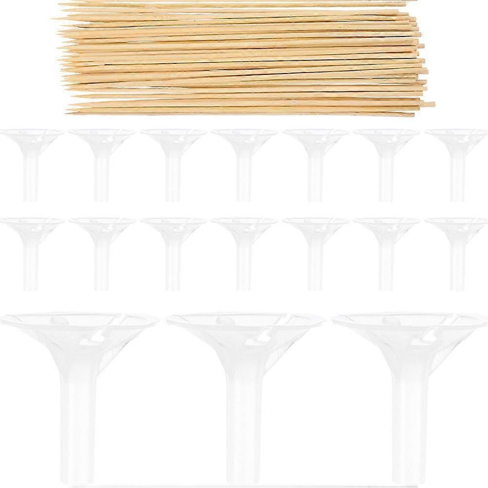 90 Sets Chocolate Holder Candy Flower Support Packaging Case with Bamboo Sticks