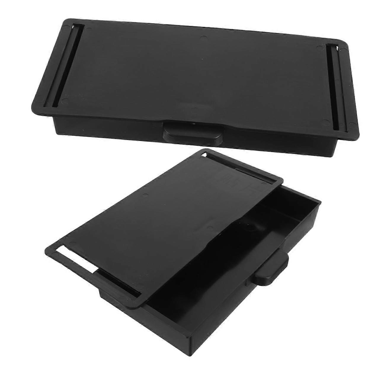 2pcs Under Desk Drawer Organizer with Easy PullOut Handle, NoDrill Storage for Office and Home